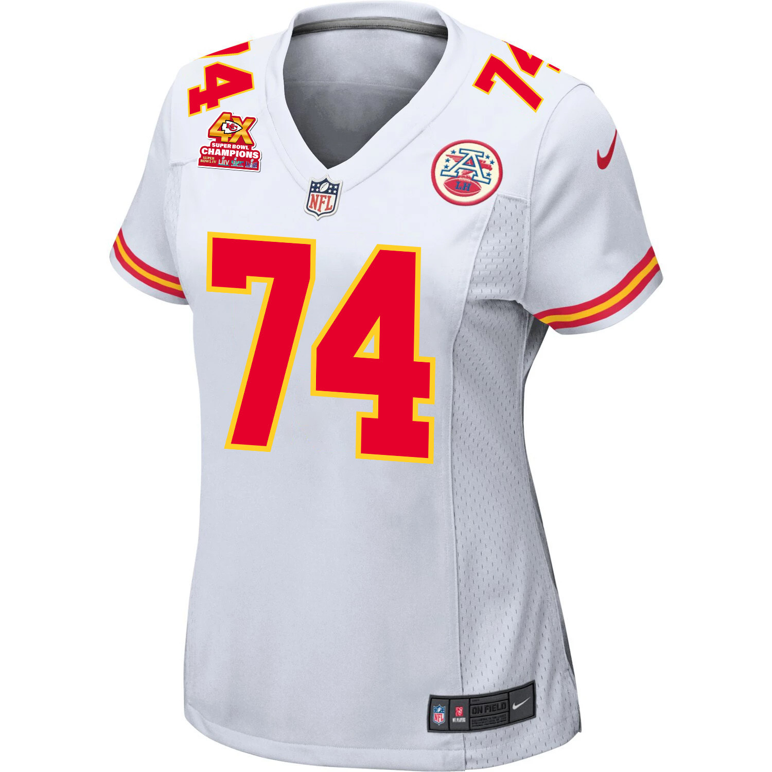 Jawaan Taylor 74 Kansas City Chiefs Super Bowl LVIII Champions 4X Game Women Jersey - White JS2563 nicesnker - Image 2
