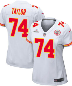 Jawaan Taylor 74 Kansas City Chiefs Super Bowl LVIII Patch Game Women Jersey - White JS6638 nicesnker
