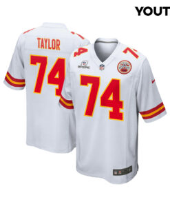 Jawaan Taylor 74 Kansas City Chiefs Super Bowl LVIII Patch Game YOUTH Jersey - White JS6322 nicesnker