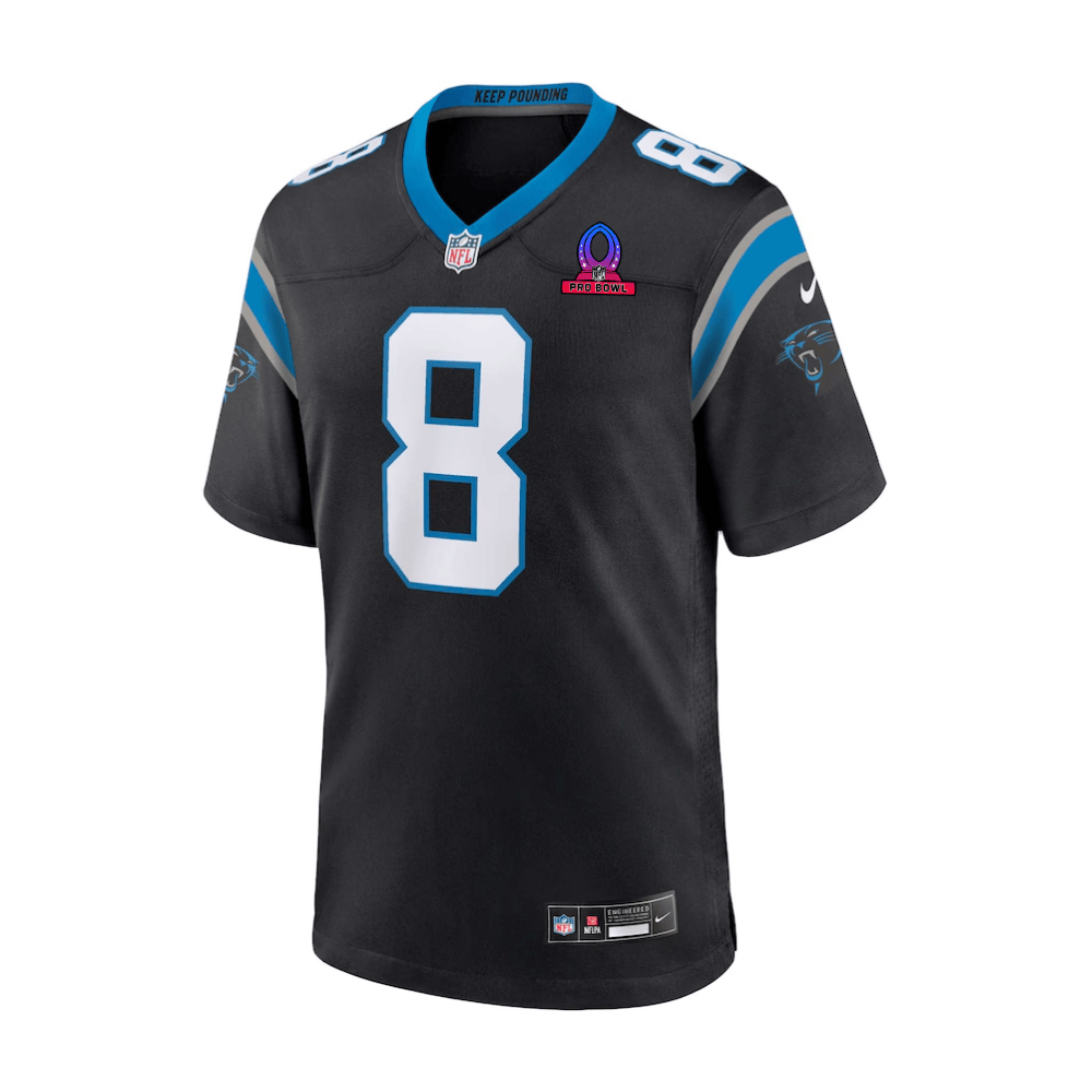 Jaycee Horn 8 Carolina Panthers 2025 Pro Bowl Patch Game Men Jersey - Black JS6690 nicesnker - Image 2
