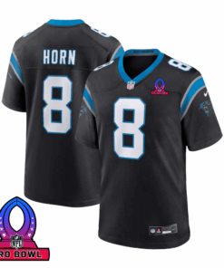 Jaycee Horn 8 Carolina Panthers 2025 Pro Bowl Patch Game Men Jersey - Black JS6690 nicesnker