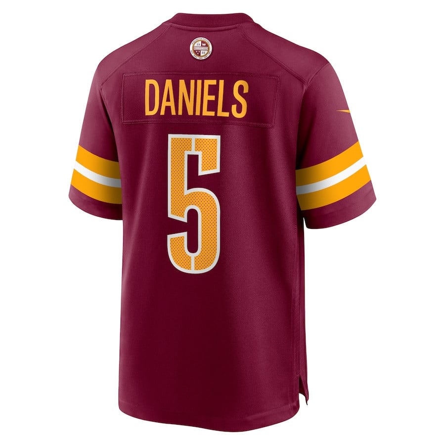 Jayden Daniels #5 Washington Commanders Super Bowl LIX Jersey - Men's - Burgundy JS3573 nicesnker - Image 3