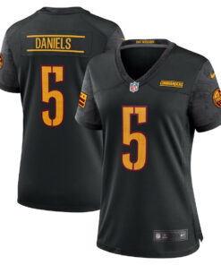 Jayden Daniels 5 Washington Commanders Women's Alternate Game Player Jersey - Black JS1214 nicesnker