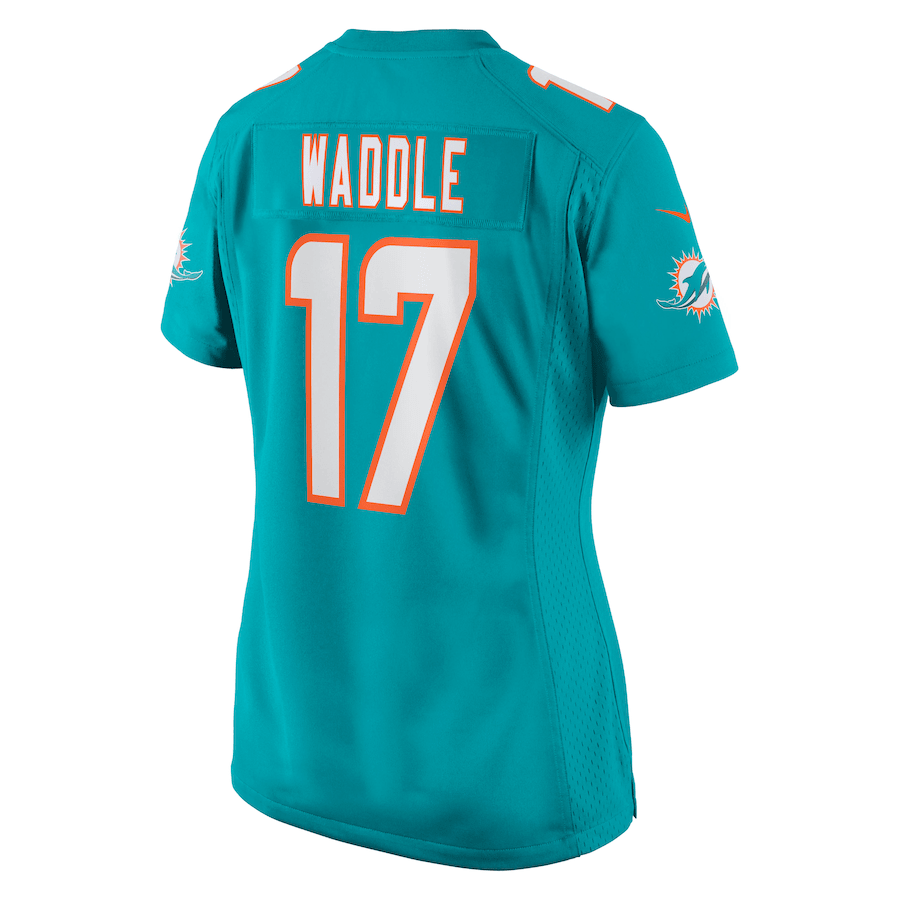 Jaylen Waddle 17 Miami Dolphins Women Game Jersey - Aqua JS1728 nicesnker - Image 3