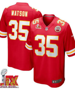 Jaylen Watson #35 Kansas City Chiefs Super Bowl LIX Jersey - Men's - Red JS7321 nicesnker