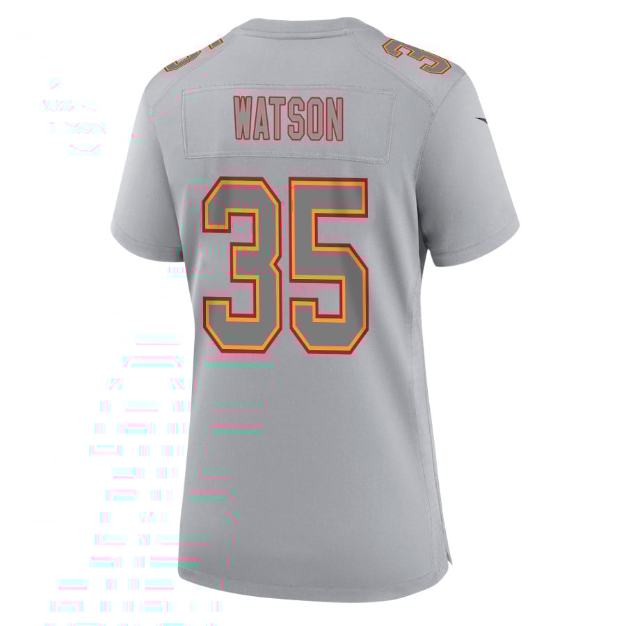 Jaylen Watson 35 Kansas City Chiefs Super Bowl LVIII Champions 4 Stars Patch Atmosphere Fashion Game Women Jersey - Gray JS1276 nicesnker - Image 3