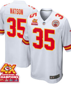 Jaylen Watson 35 Kansas City Chiefs Super Bowl LVIII Champions 4X Game Men Jersey - White JS5096 nicesnker