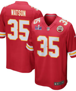 Jaylen Watson 35 Kansas City Chiefs Super Bowl LVIII Patch Game Men Jersey - Red JS8442 nicesnker