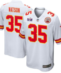 Jaylen Watson 35 Kansas City Chiefs Super Bowl LVIII Patch Game Men Jersey - White JS5101 nicesnker