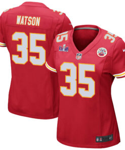 Jaylen Watson 35 Kansas City Chiefs Super Bowl LVIII Patch Game Women Jersey - Red JS4172 nicesnker