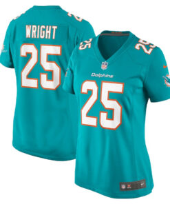 Jaylen Wright 25 Miami Dolphins Women's Game Jersey - Aqua JS7403 nicesnker