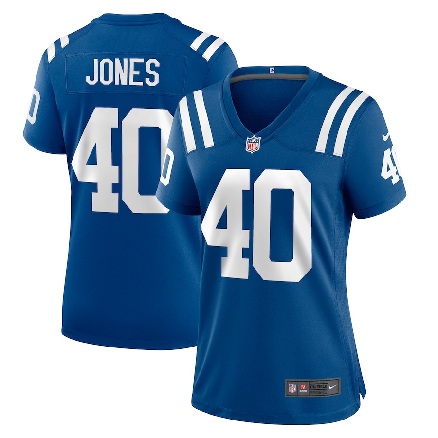 Jaylon Jones 40 Indianapolis Colts Women's Game Jersey - Royal JS5107 nicesnker