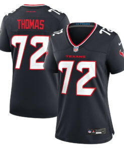 Jaylon Thomas 72 Houston Texans Women's Team Game Jersey - Navy JS8494 nicesnker