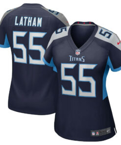 JC Latham 55 Tennessee Titans Women's Team Game Jersey - Navy JS4187 nicesnker