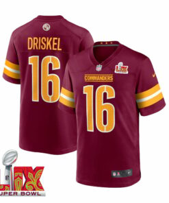 Jeff Driskel #16 Washington Commanders Super Bowl LIX Jersey - Men's - Burgundy JS8638 nicesnker