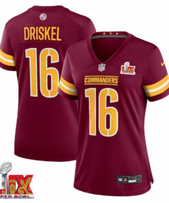 Jeff Driskel #16 Washington Commanders Super Bowl LIX Women's Jersey - Burgundy JS1458 nicesnker
