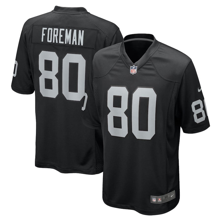 Jeff Foreman 80 Las Vegas Raiders Team Game Men Jersey - Black JS6362 nicesnker