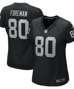 Jeff Foreman 80 Las Vegas Raiders Women's Game Jersey - Black JS5036 nicesnker