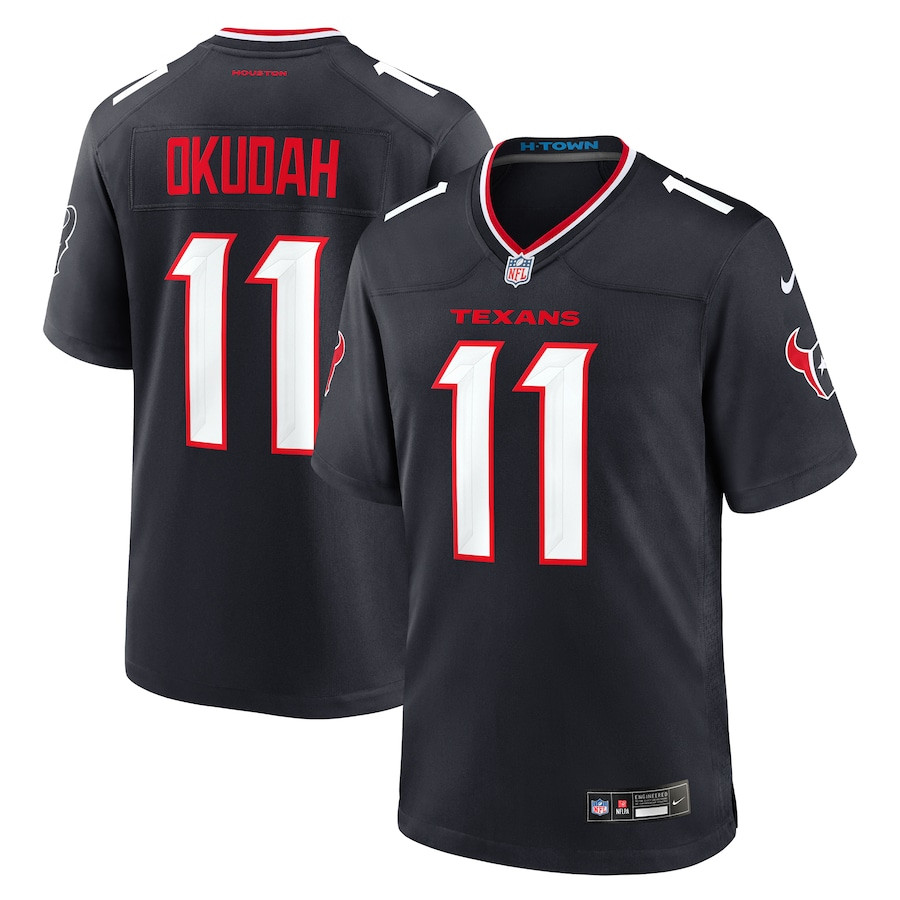 Jeff Okudah 11 Houston Texans Team Game Men Jersey - Navy JS2851 nicesnker