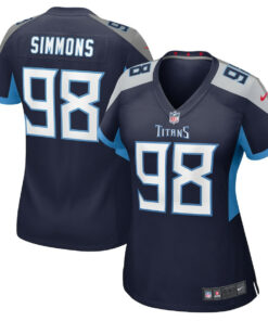 Jeffery Simmons 98 Tennessee Titans Women's Game Jersey - Navy JS1160 nicesnker