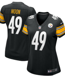 Jeremiah Moon 49 Pittsburgh Steelers Women's Game Jersey - Black JS6683 nicesnker