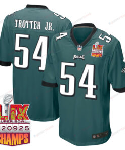 Jeremiah Trotter Jr. 54 Philadelphia Eagles Super Bowl LIX Champions Patch Game Men Jersey - Midnight Green JS1456 nicesnker