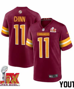 Jeremy Chinn #11 Washington Commanders Super Bowl LIX Jersey - Men's - Burgundy JS3890 nicesnker