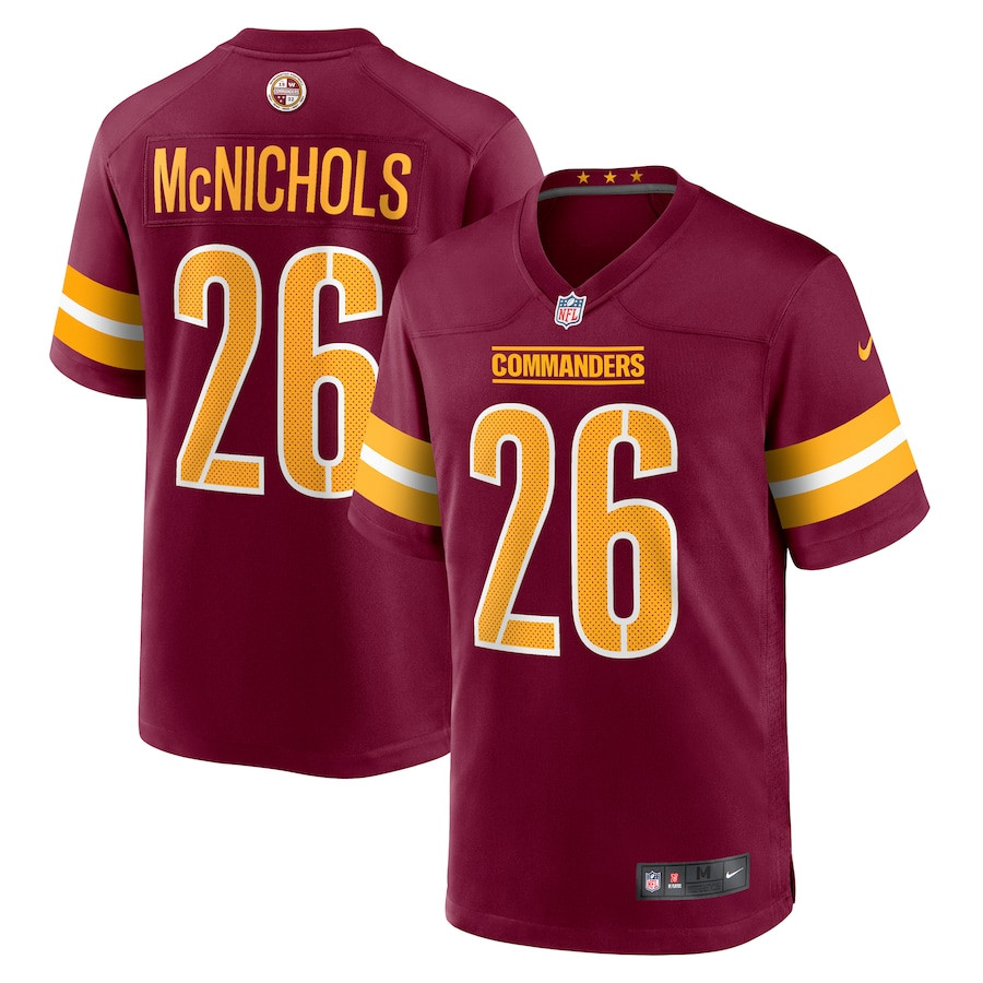 Jeremy McNichols 26 Washington Commanders Game Men Jersey - Burgundy JS2667 nicesnker