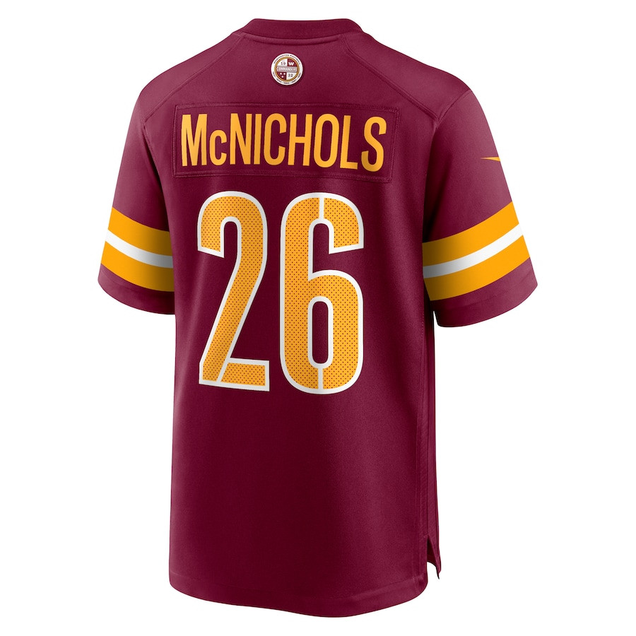 Jeremy McNichols 26 Washington Commanders Game Men Jersey - Burgundy JS2667 nicesnker - Image 3