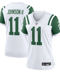 Jermaine Johnson II 11 New York Jets Women's Classic Alternate Game Jersey - White JS9814 nicesnker