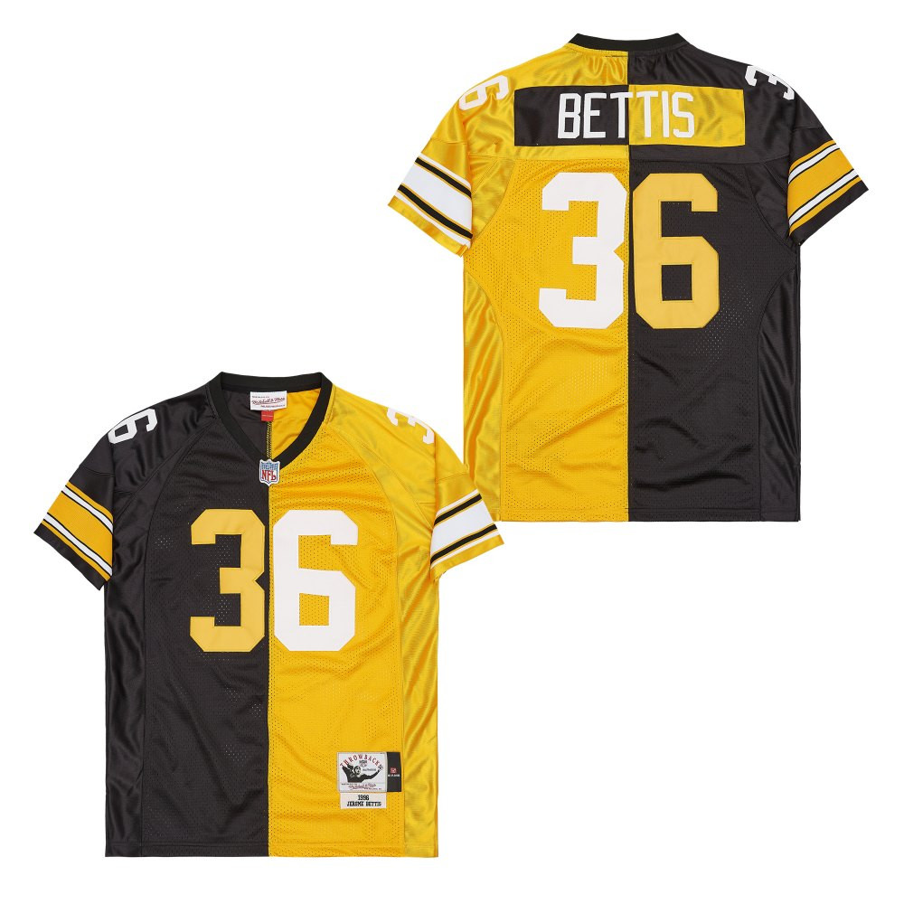 Jerome Bettis 36 Pittsburgh Steelers Two-Toned Retro Throwback Men Jersey - Black/Yellow JS8963 nicesnker - Image 2