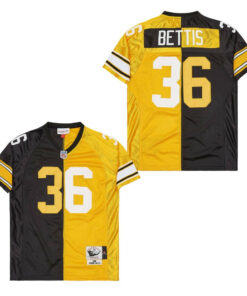 Jerome Bettis 36 Pittsburgh Steelers Two-Toned Retro Throwback Men Jersey - Black/Yellow JS8963 nicesnker