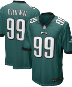 Jerome Brown 99 Philadelphia Eagles Men Game Retired Jersey - Midnight Green JS1342 nicesnker