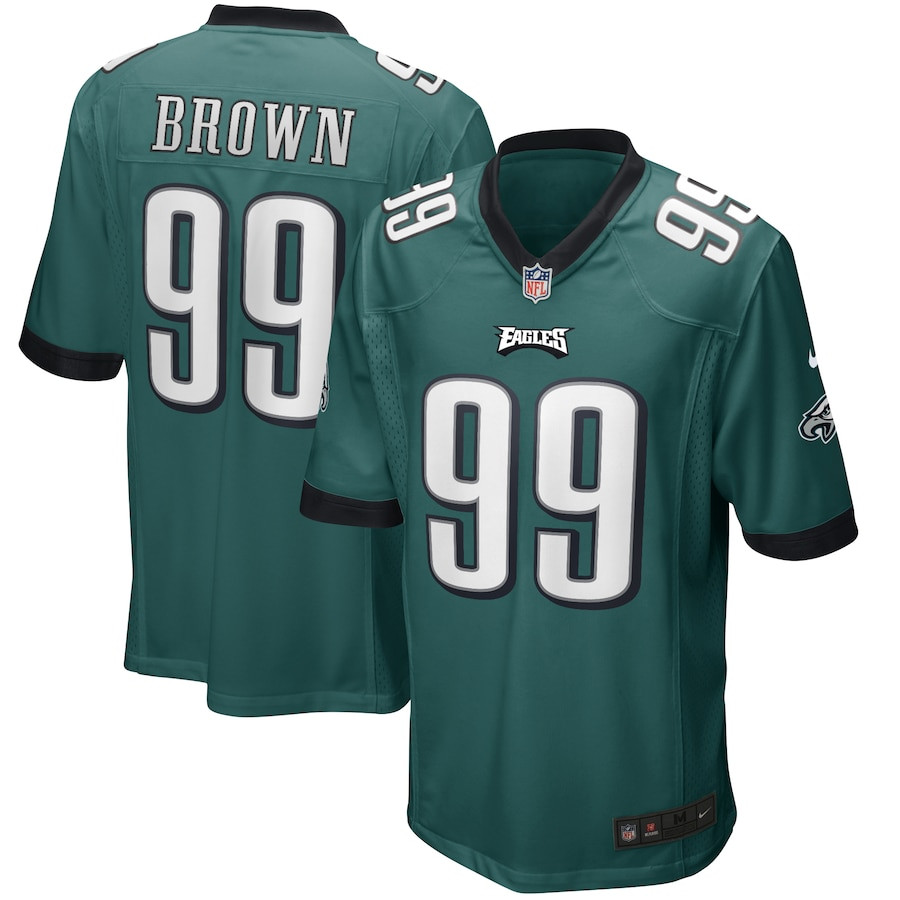 Jerome Brown 99 Philadelphia Eagles Men Game Retired Jersey - Midnight Green JS1342 nicesnker