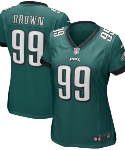 Jerome Brown 99 Philadelphia Eagles Women Game Retired Jersey - Midnight Green JS9961 nicesnker