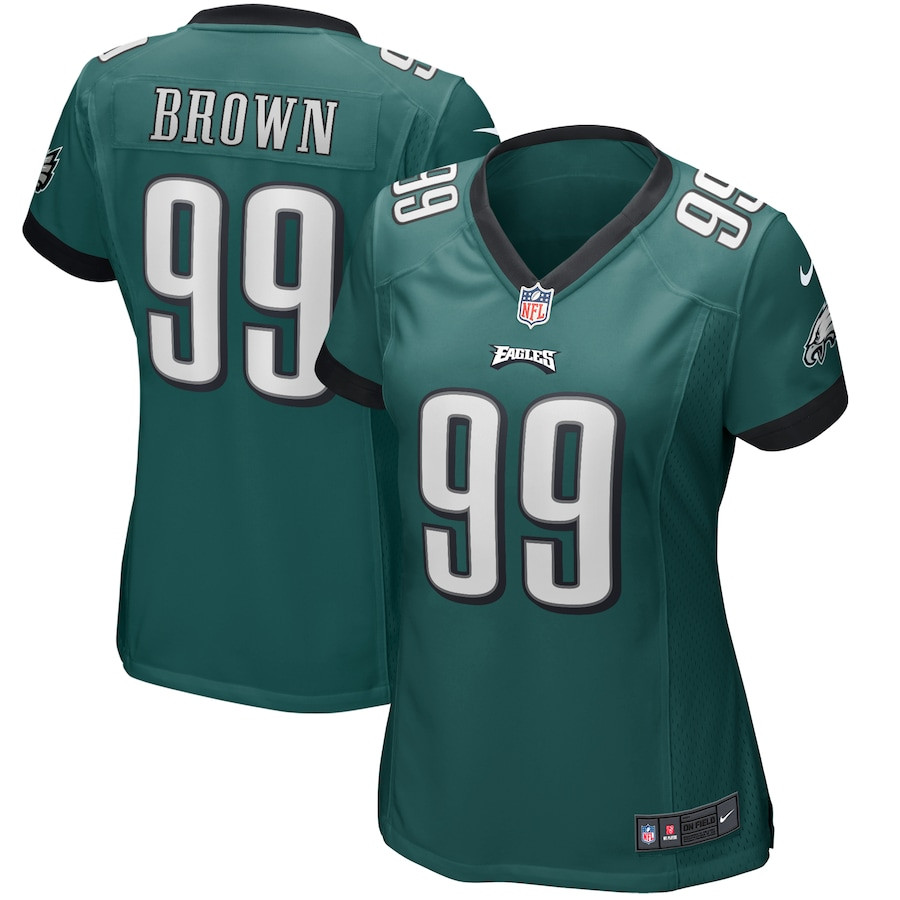 Jerome Brown 99 Philadelphia Eagles Women Game Retired Jersey - Midnight Green JS9961 nicesnker