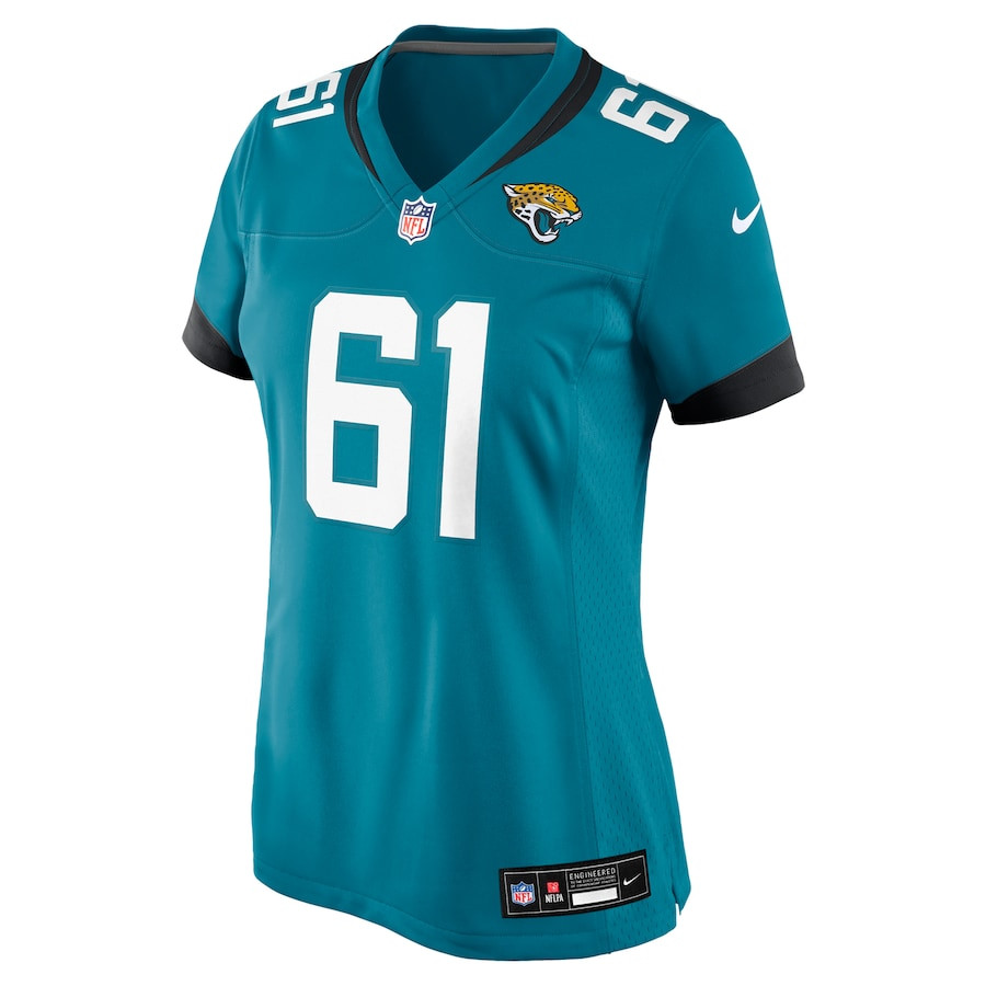 Jerome Carvin 61 Jacksonville Jaguars Women's Game Jersey - Teal JS7166 nicesnker - Image 2