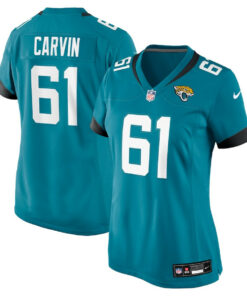 Jerome Carvin 61 Jacksonville Jaguars Women's Game Jersey - Teal JS7166 nicesnker