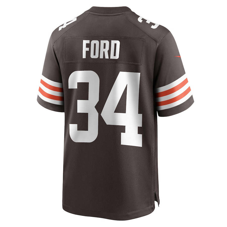 Jerome Ford 34 Cleveland Browns Game Men Jersey - Brown JS5288 nicesnker - Image 3