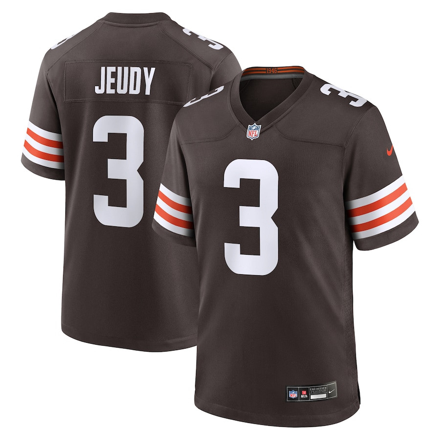 Jerry Jeudy 3 Cleveland Browns Game Men Jersey - Brown JS5578 nicesnker
