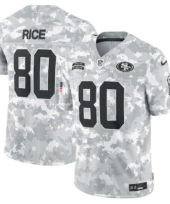 Jerry Rice 80 San Francisco 49ers 2024 Salute to Service Retired Player Limited Men Jersey - Arctic Camo JS1569 nicesnker