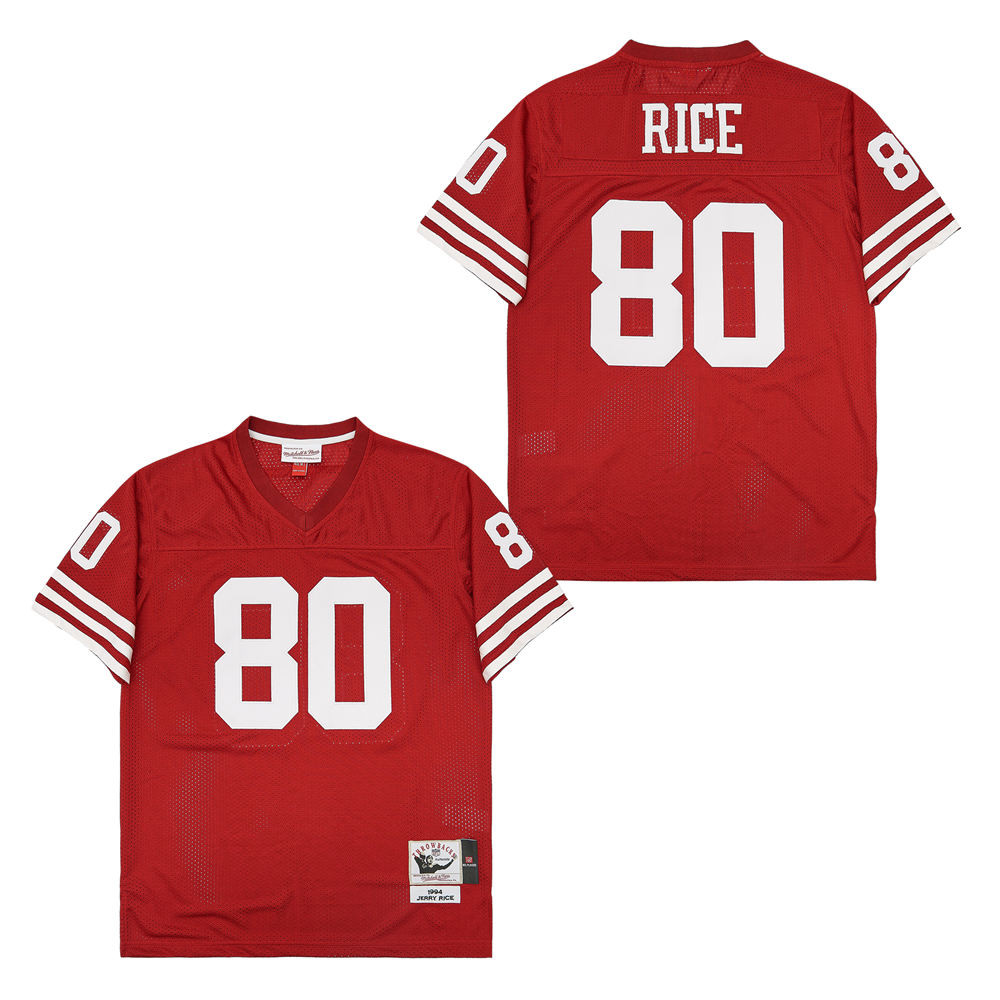 Jerry Rice 80 San Francisco 49ers Throwback Men Jersey - Red JS9115 nicesnker