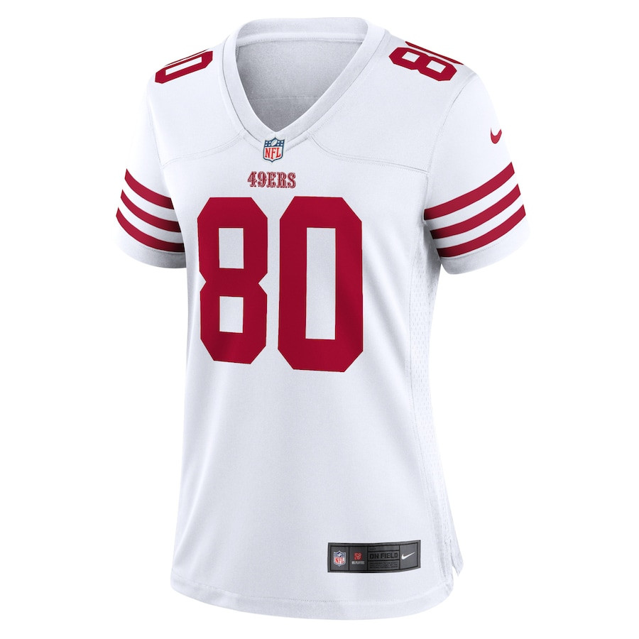 Jerry Rice 80 San Francisco 49ers Women Retired Game Jersey - White JS1627 nicesnker - Image 2