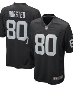 Jesper Horsted 80 Las Vegas Raiders Team Game Men Jersey - Black JS4561 nicesnker