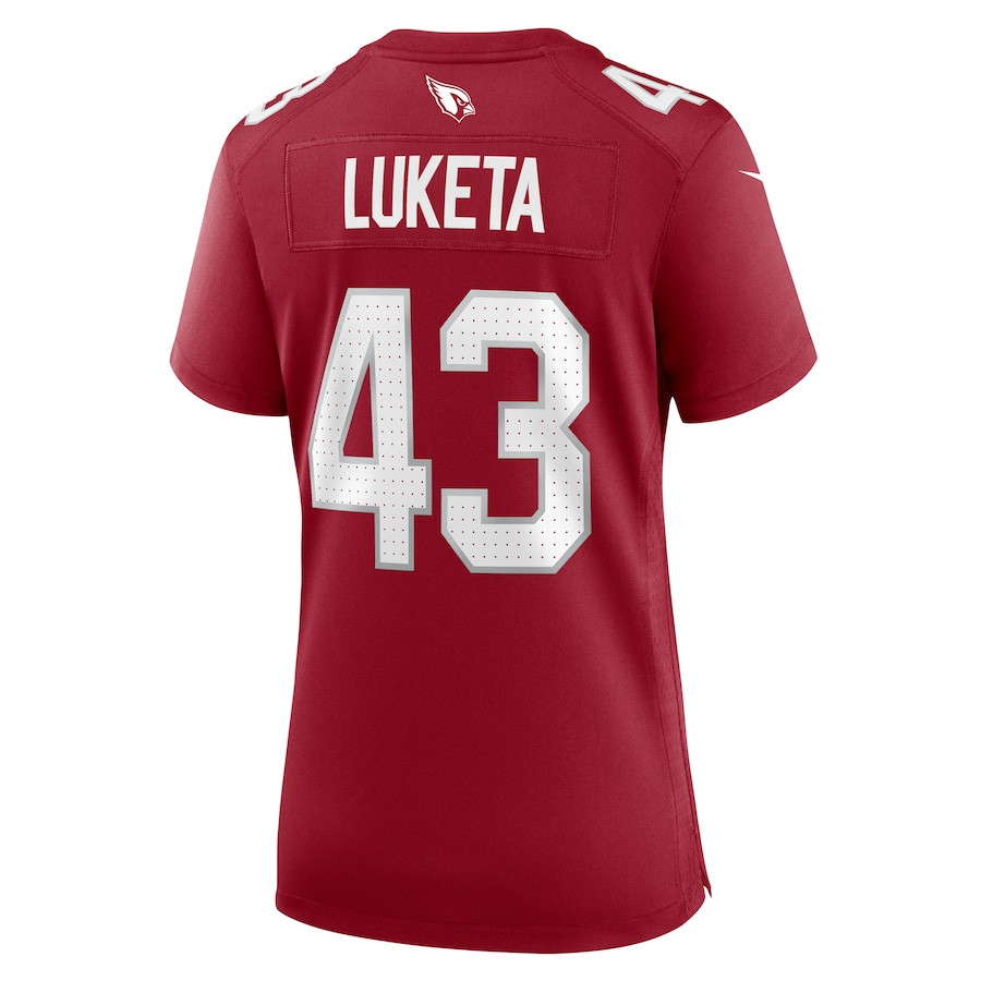 Jesse Luketa 43 Arizona Cardinals Women's Game Jersey - Cardinal JS7677 nicesnker - Image 3