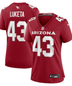Jesse Luketa 43 Arizona Cardinals Women's Game Jersey - Cardinal JS7677 nicesnker