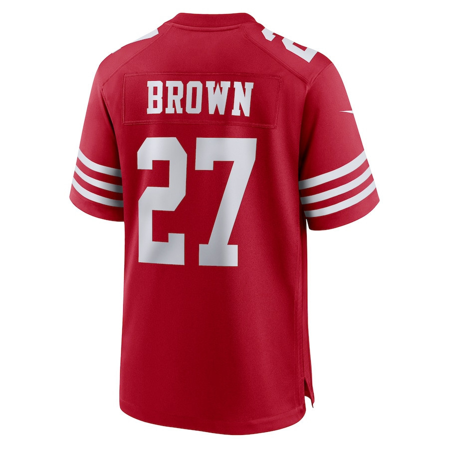 Ji'Ayir Brown 27 San Francisco 49ers Game Men Jersey - Scarlet JS1627 nicesnker - Image 3