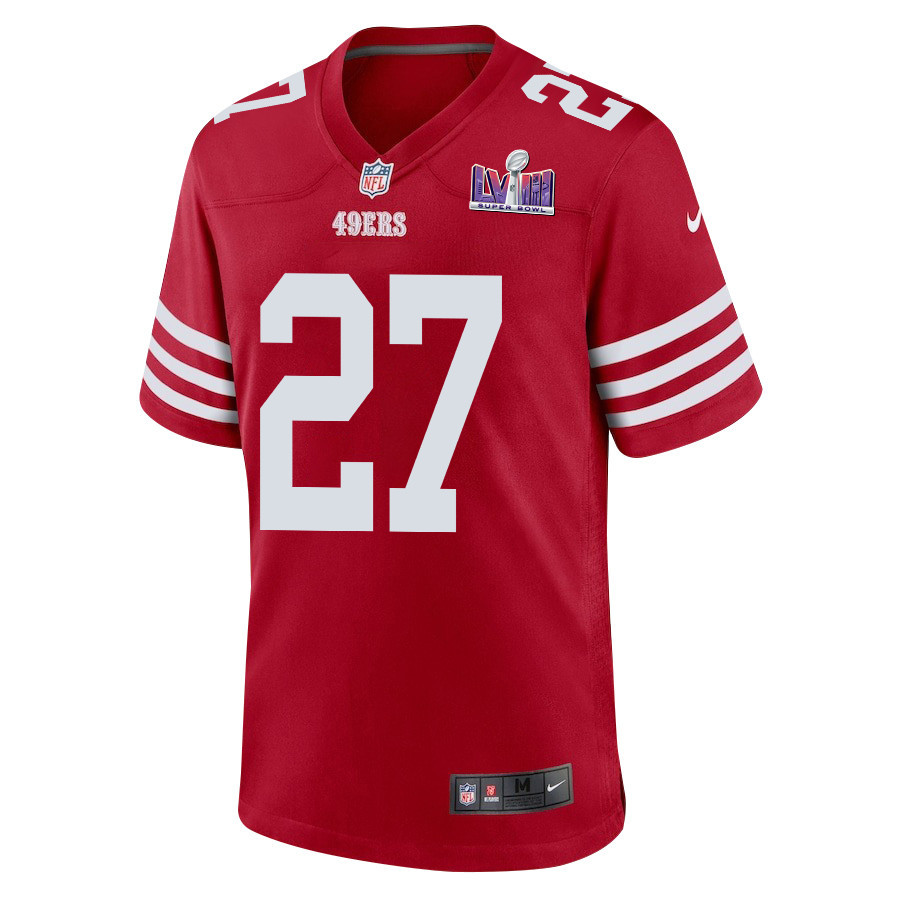 Ji'Ayir Brown 27 San Francisco 49ers Super Bowl LVIII Patch Game Men Jersey - Scarlet JS9335 nicesnker - Image 2
