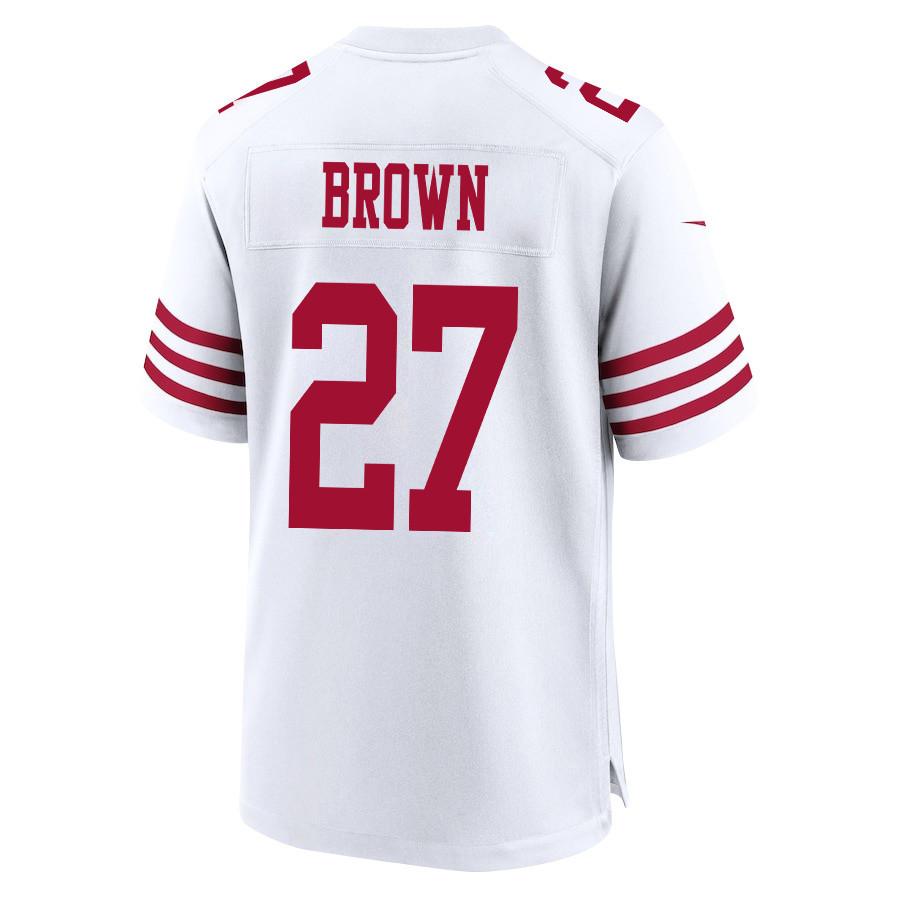 Ji'Ayir Brown 27 San Francisco 49ers Super Bowl LVIII Patch Game Men Jersey - White JS4365 nicesnker - Image 3