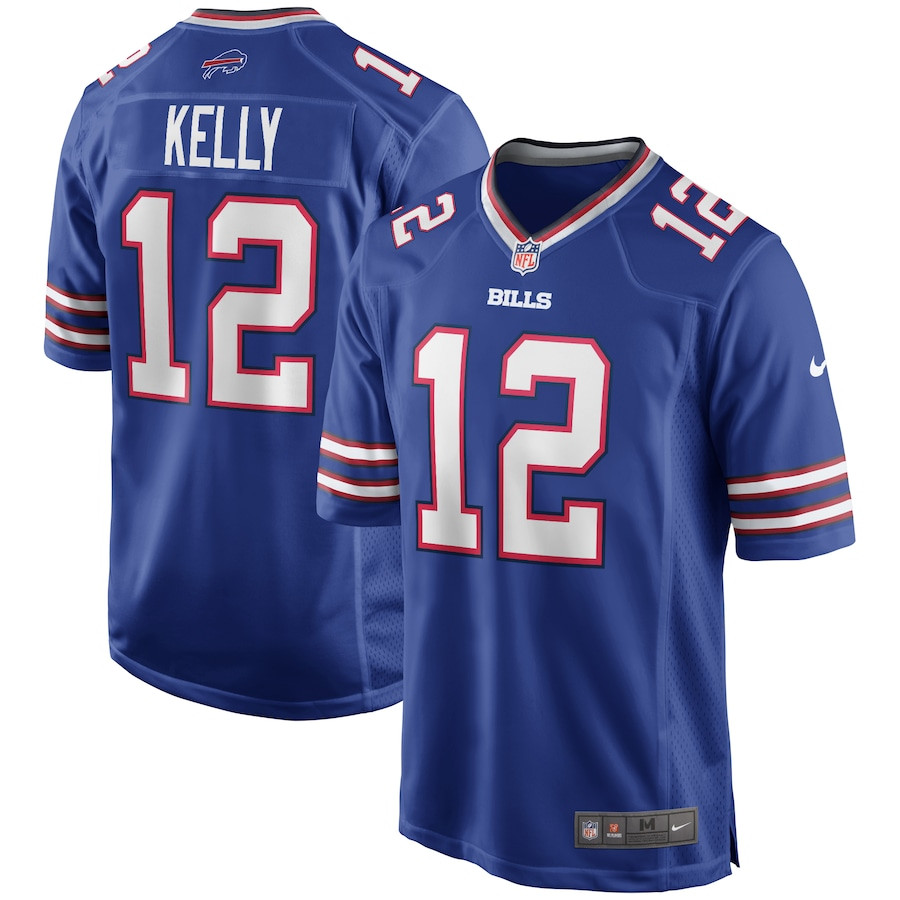 Jim Kelly 12 Buffalo Bills Men Game Retired Jersey - Royal JS7093 nicesnker